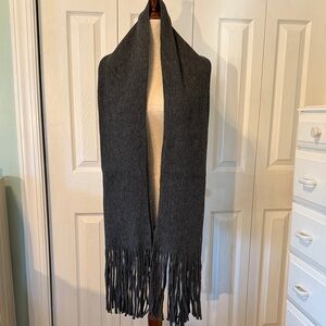 Lucky Brand Charcoal Knit Scarf Unisex
